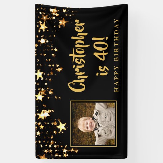 誕生日Any Year写真 横断幕 (縦)