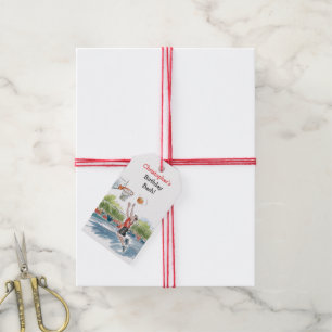 誕生日Bash:バスケと誇大感謝 ギフトタグ