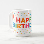 誕生日Bash:紙吹雪版 コーヒーマグカップ (正面左)