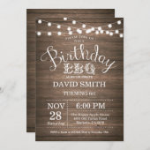 誕生日BBQの招待状の素朴な第60誕生日 招待状 (正面/裏面)