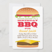 誕生日BBQチーズバーガー 招待状 (正面)