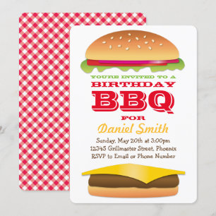 誕生日BBQチーズバーガー 招待状