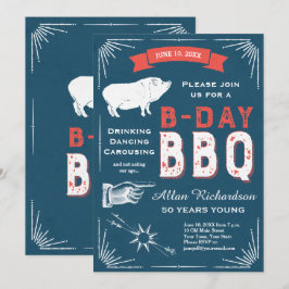 誕生日BBQパーティー(50、60、または70誕生日) 招待状