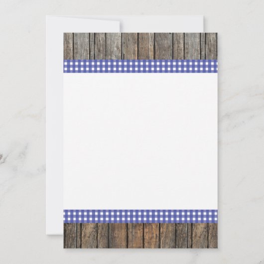 誕生日BBQ年齢の青いブタのローストの木製の招待 招待状 (裏面)