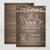 誕生日BBQ招待状 ラスティック 80歳の誕生日 招待状 (正面/裏面)