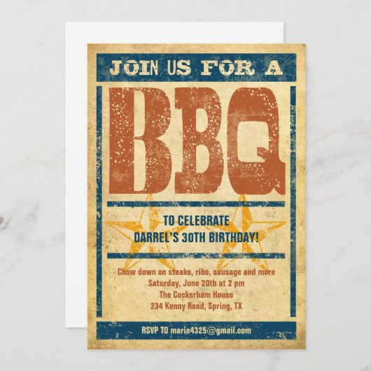 誕生日BBQ招待状 招待状 (正面/裏面)