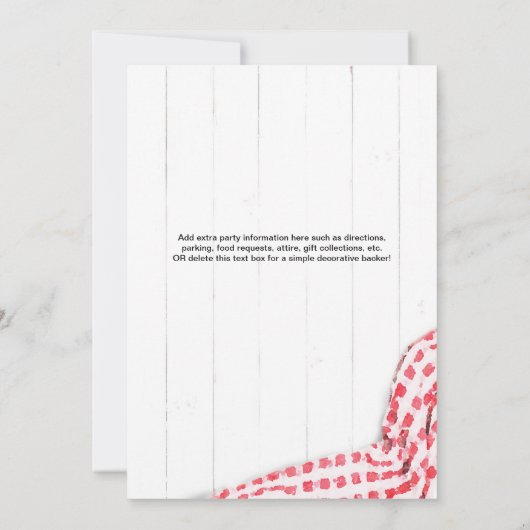 誕生日BBQ招待状 招待状 (裏面)