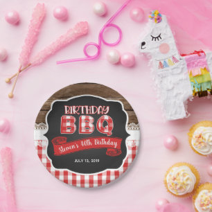 誕生日BBQ紙プレート – 赤 ペーパープレート