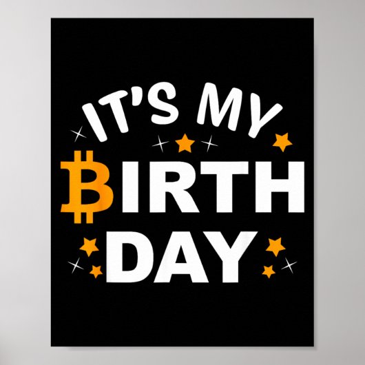 誕生日Btc暗号資産誕生日ビットコインB-Dayホルダー ポスター (正面)