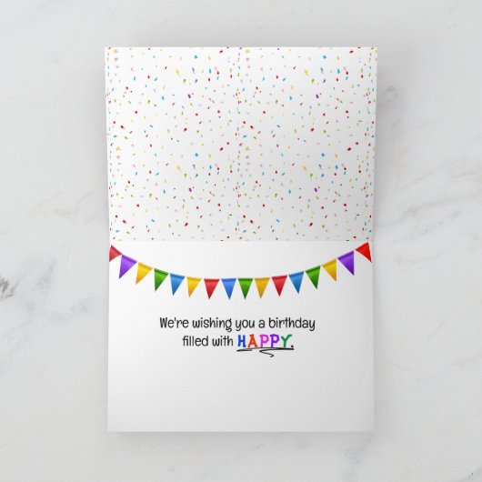 誕生日Cactiグループ カード (内部)