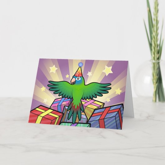 誕生日Conure/Lorikeet/オウム カード (正面)
