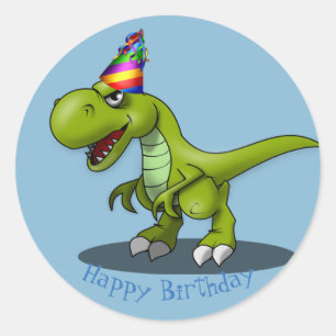誕生日Dinosauerスタンプ ラウンドシール