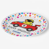 誕生日DUCKレースカーボーイレッドレーシングキッド名 ペーパープレート (アングル)