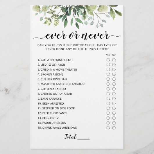 誕生日EverまたはNever Birthday Partyゲーム (正面)