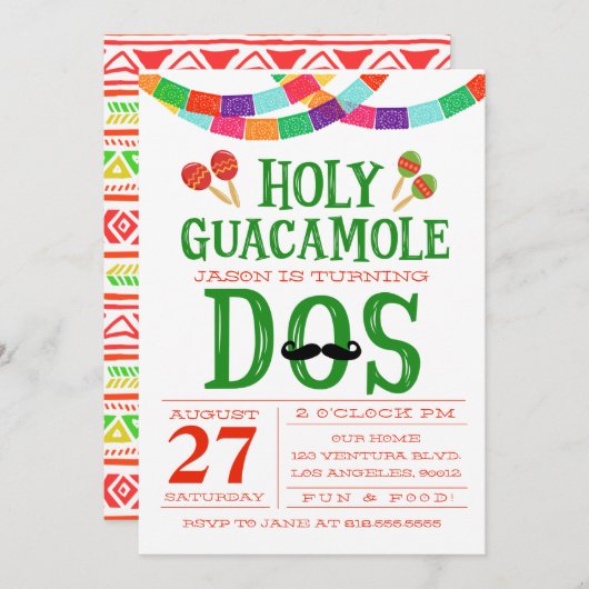 誕生日FIESTA - DOSを回す! 招待状 (正面/裏面)