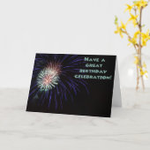 誕生日Fireworksグリーティングカード カード (黄色い花)