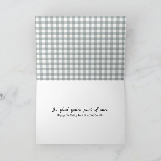 誕生日For Fishes On Gingham カード (内部)