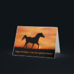 誕生日for Friend Cute Horseハッピーバースデー カード<br><div class="desc">美しいカードにメッセージを素晴らし送る。この友情の誕生日カードはあなたの友人のためだけのものだ。 選択したカバーは編集できる。 正面かわいらしには活発なアラビアの馬がいた。</div>