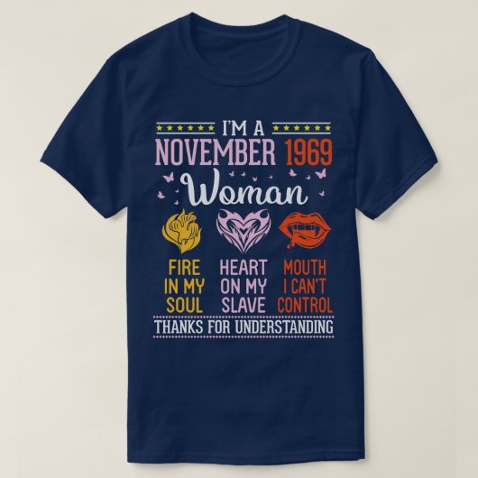 誕生日Im A 1969年11月の女性51年の火災 Tシャツ (デザイン正面)