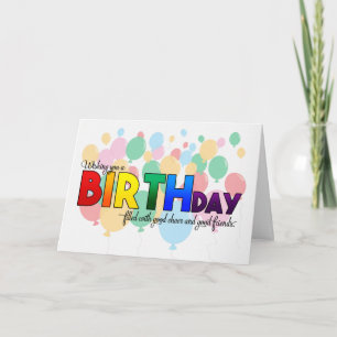 誕生日LGBTレインボーカラーテーマとバルーン カード