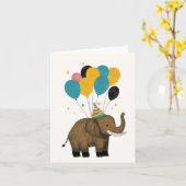 誕生日Mammothグリーティングカード – おもしろいとお洒落 カード (黄色い花)