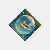 誕生日O-Fish-ally魚釣りをテーマにしたパーティー スタンダードカクテルナプキン (角)