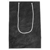 誕生日QRコード付きブラックレザー ミディアムペーパーバッグ (裏面)