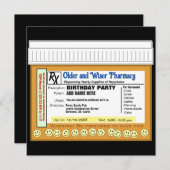 誕生日RX (おもしろい) 招待状 (正面/裏面)