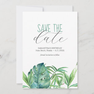 誕生日Save The Date Cards Tropicalテーマ セーブザデート