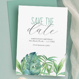 誕生日Save The Date Cards Tropicalテーマ セーブザデート