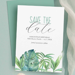 誕生日Save The Date Cards Tropicalテーマ セーブザデート
