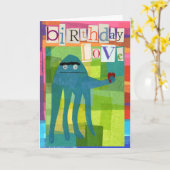 誕生日Squidとメッセージ カード (黄色い花)