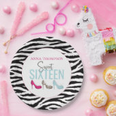 誕生日Sweet sixteenかわいい女カラフルの子の靴 ペーパープレート (パーティー)