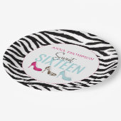 誕生日Sweet sixteenかわいい女カラフルの子の靴 ペーパープレート (アングル)