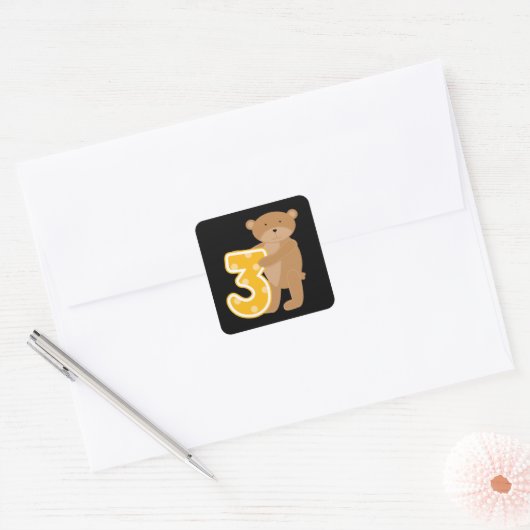 誕生日Tシャツとギフトをプレゼント スクエアシール (封筒)