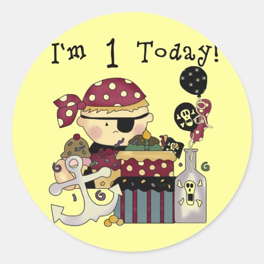 誕生日Tシャツとギフト ラウンドシール (正面)