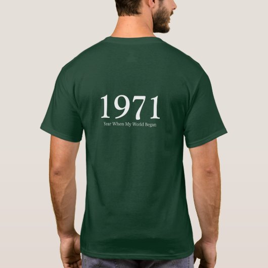 誕生日Tシャツ(日付1971または任意のヴィンテージ) Tシャツ (裏面)