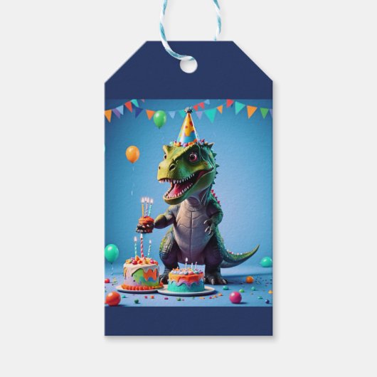 誕生日Tレックス ギフトタグ (正面)