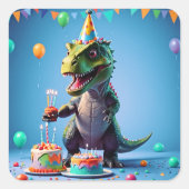 誕生日Tレックス スクエアシール (正面)