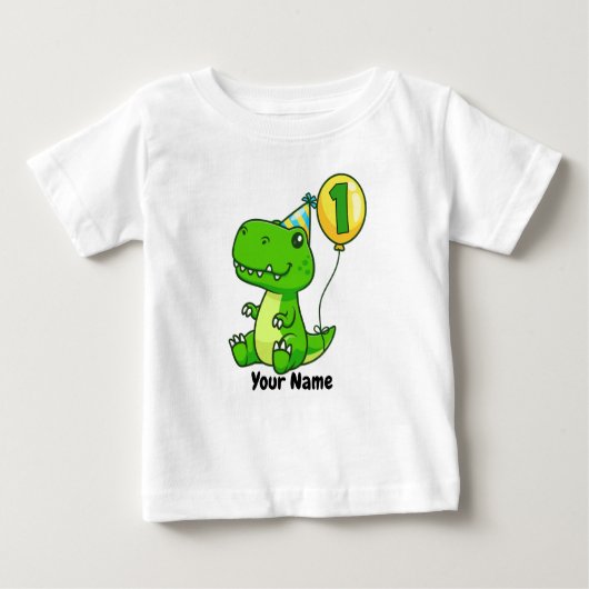 誕生日Tレックス ベビーTシャツ (正面)