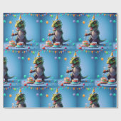 誕生日Tレックス ラッピングペーパー (フラット)