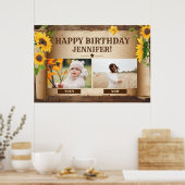 誕生日Then PhotoとNow Photo Poster ポスター (キッチン)