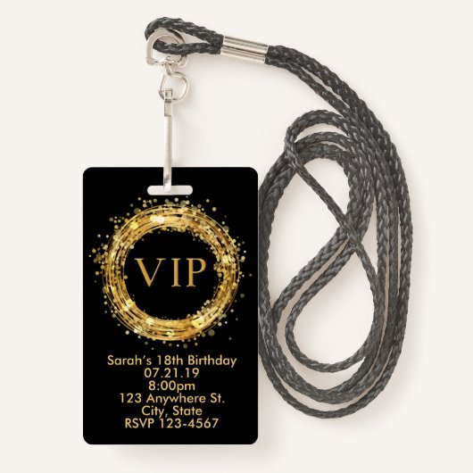 誕生日VIPのパスのバッジの招待状 バッジ (正面ランヤード)