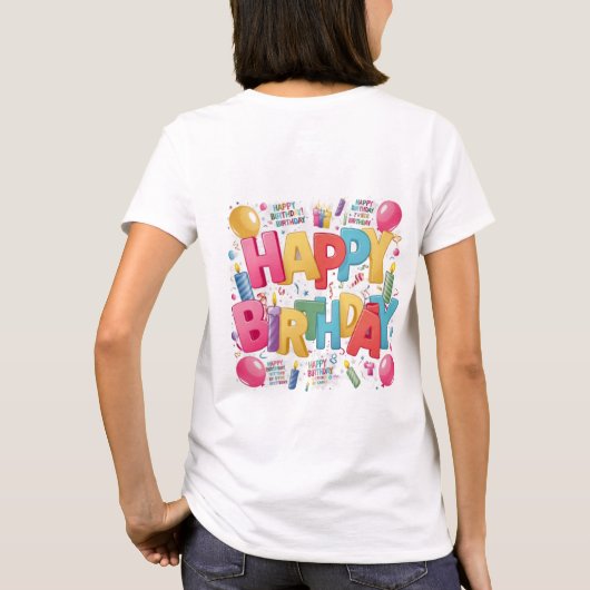 誕生日Womens Tシャツ (裏面)
