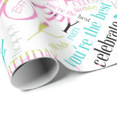 誕生日Wordクラウド最高の友だちピンクID273 ラッピングペーパー (ロールコーナー)