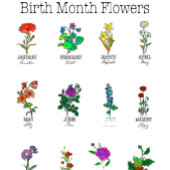 誕生月の花すべて12か月 Tシャツ