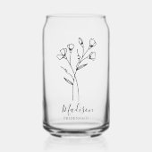 誕生月の花エイプリルスウィートピーブリデスメイド ガラス缶 (正面)