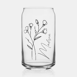 誕生月の花エイプリルスウィートピーブリデスメイド ガラス缶