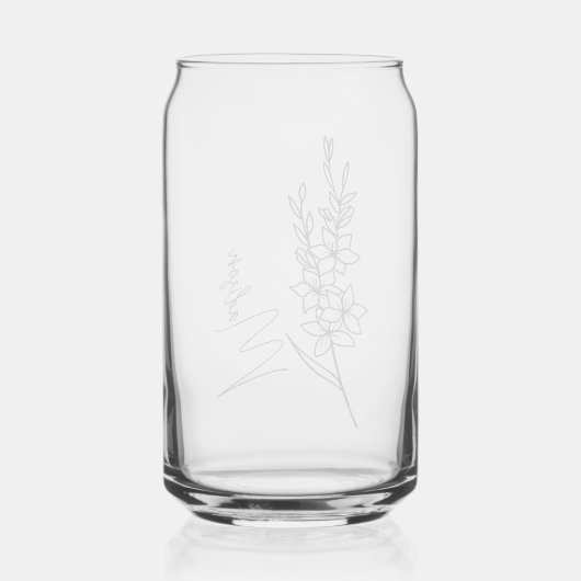 誕生月の花グラジオラスのブ威厳があるライデスメイド ガラス缶 (裏面)