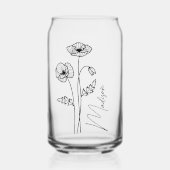 誕生月の花ポピー威厳があるブリデズメイド ガラス缶 (正面)